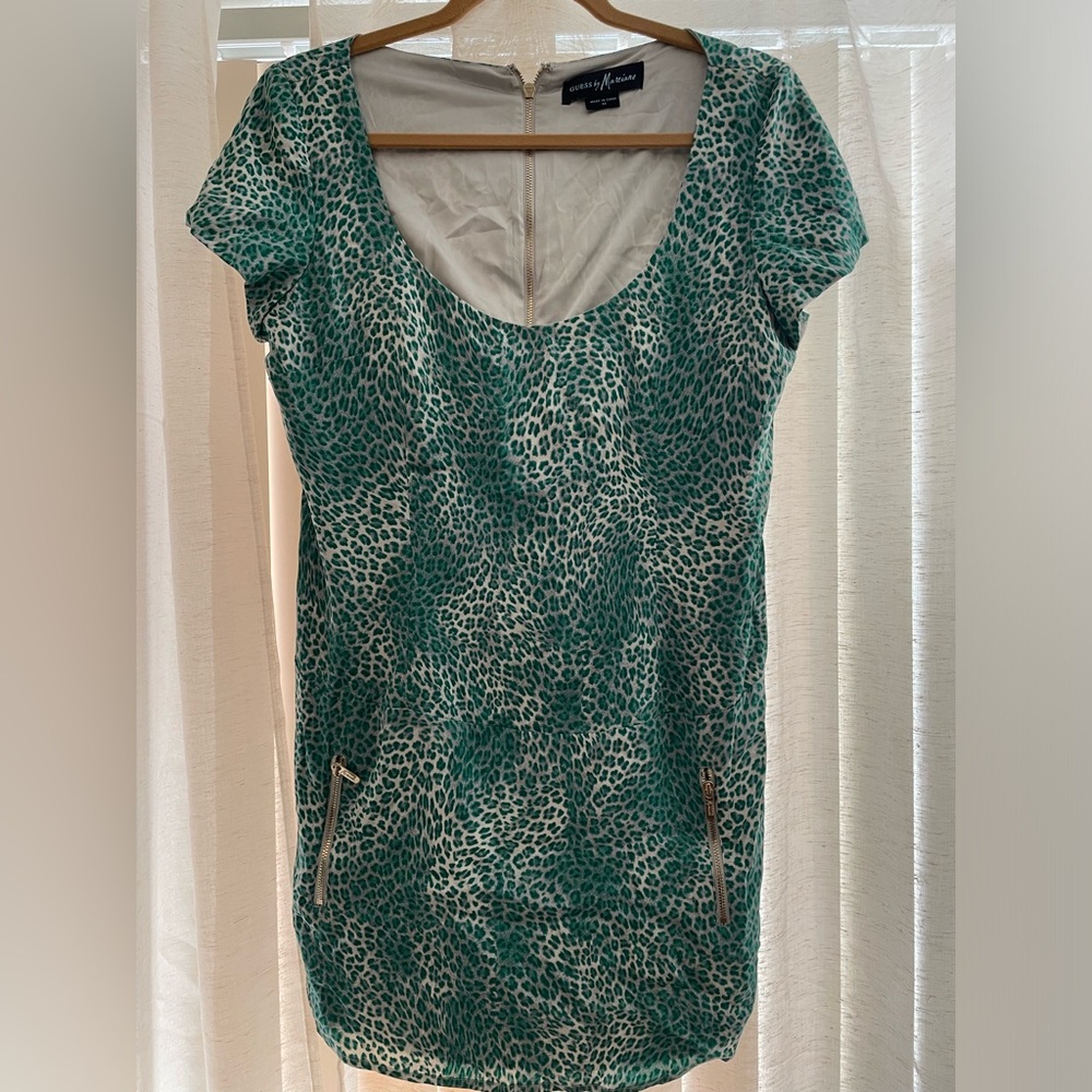 Guess by Marciano green animal print mini dress size M